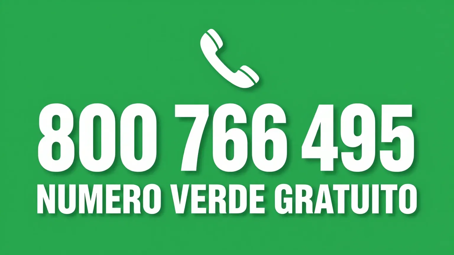 Numero verde 800 766 495 — chiamata gratuita