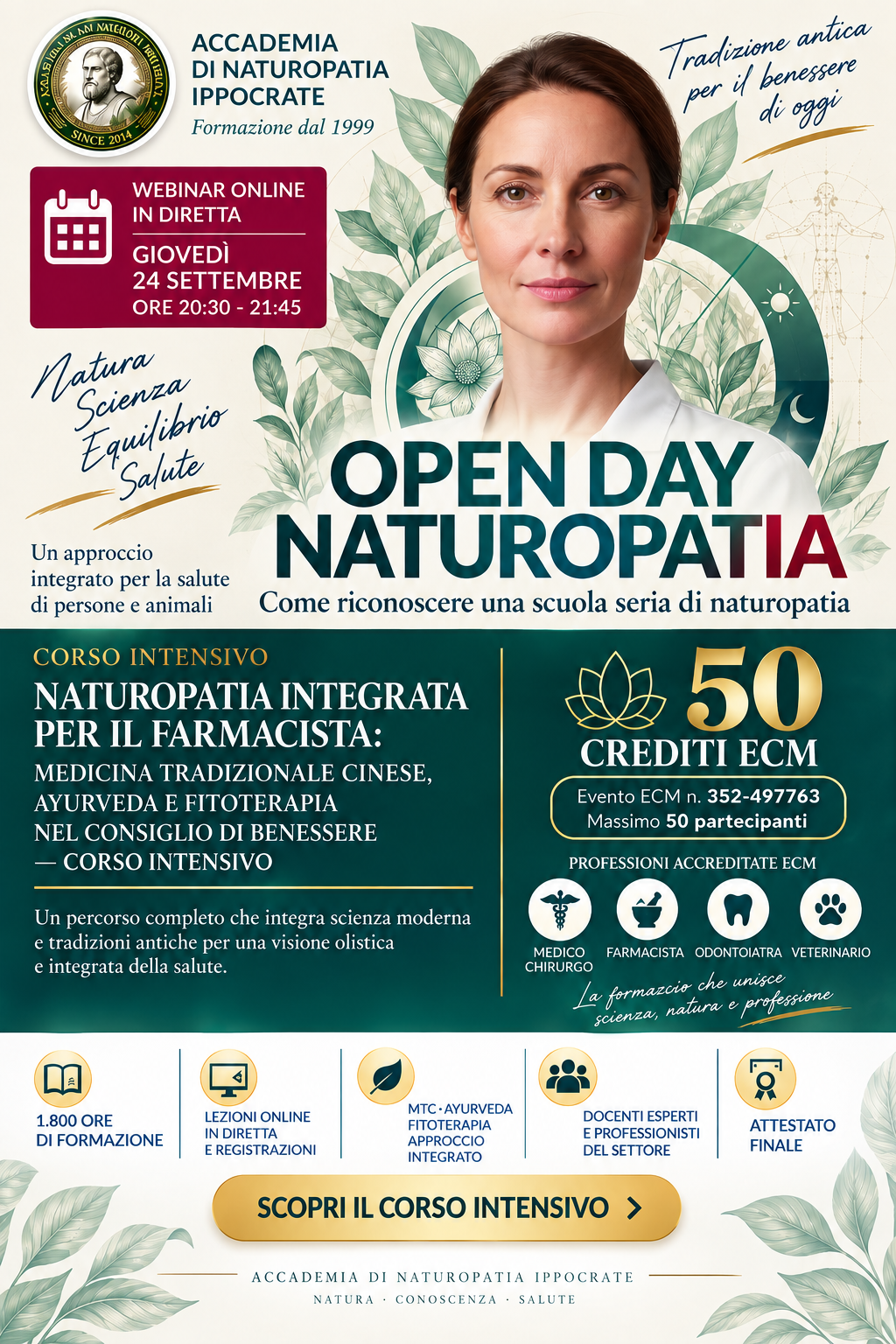 Open Day Naturopatia 24 settembre — Corso Intensivo con 50 crediti ECM